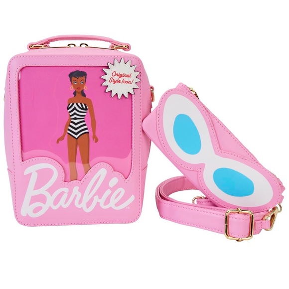 Loungefly Handbags - Loungefly Barbie 65th Anniversary Hard Tag Crossbody Bag New With Tags